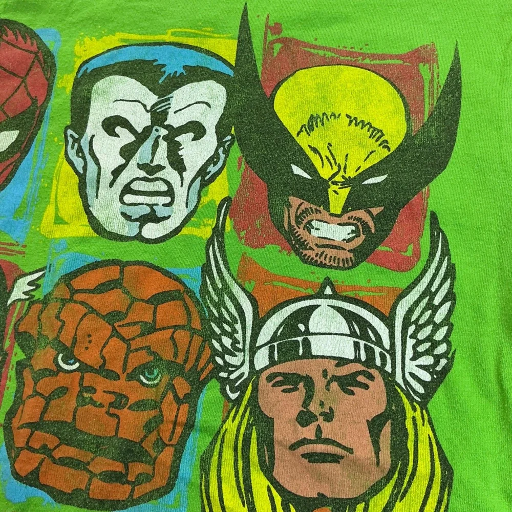 Old Navy Green Marvel Graphic T-Shirt Kids Size S Avengers Spider-Man Hulk 2012